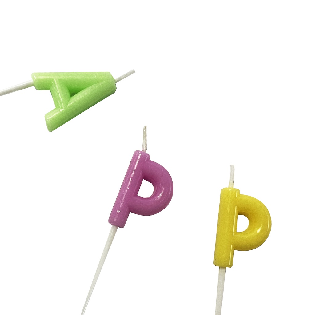 Vela Happy Birthday Colores Pastel C/1