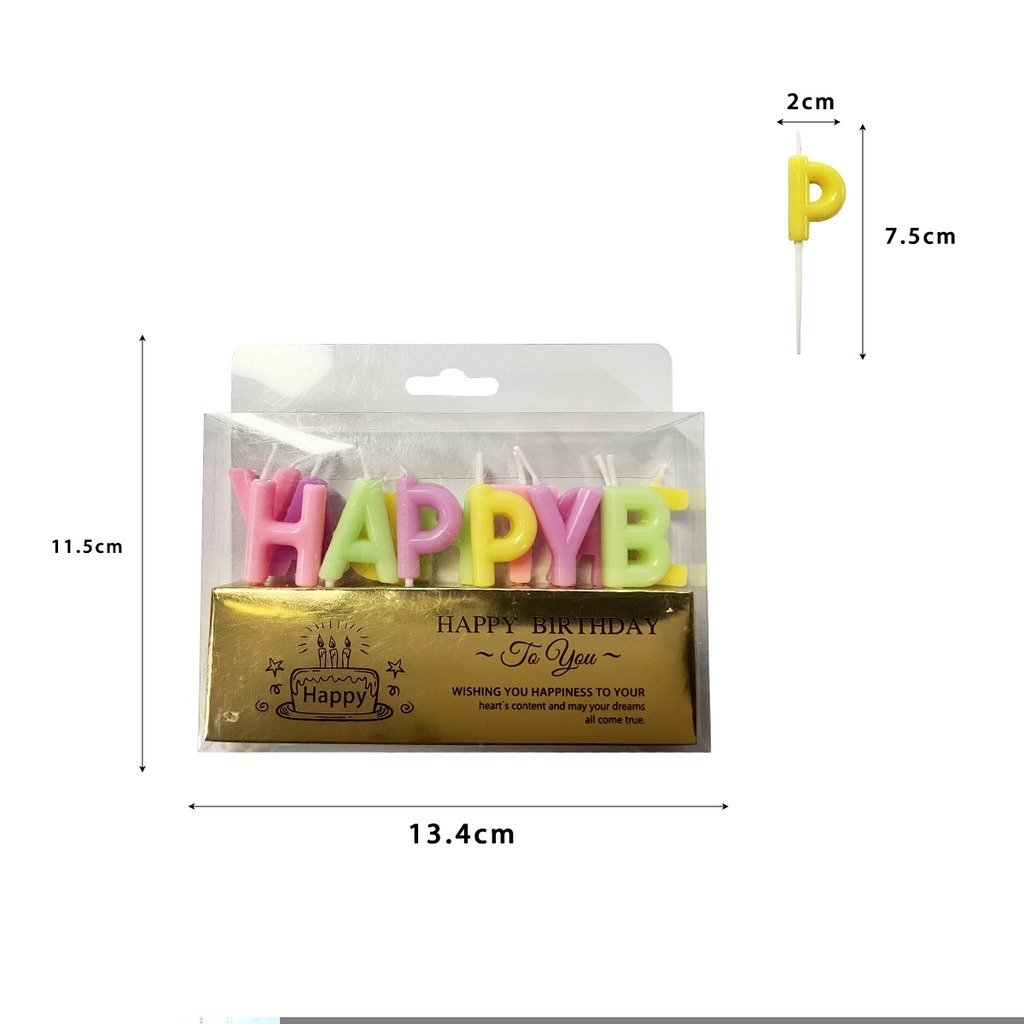 Vela Happy Birthday Colores Pastel C/1