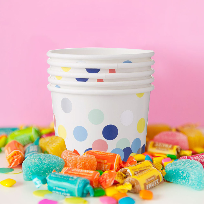 Vaso 16oz Para Dulces Dots Colores C/5