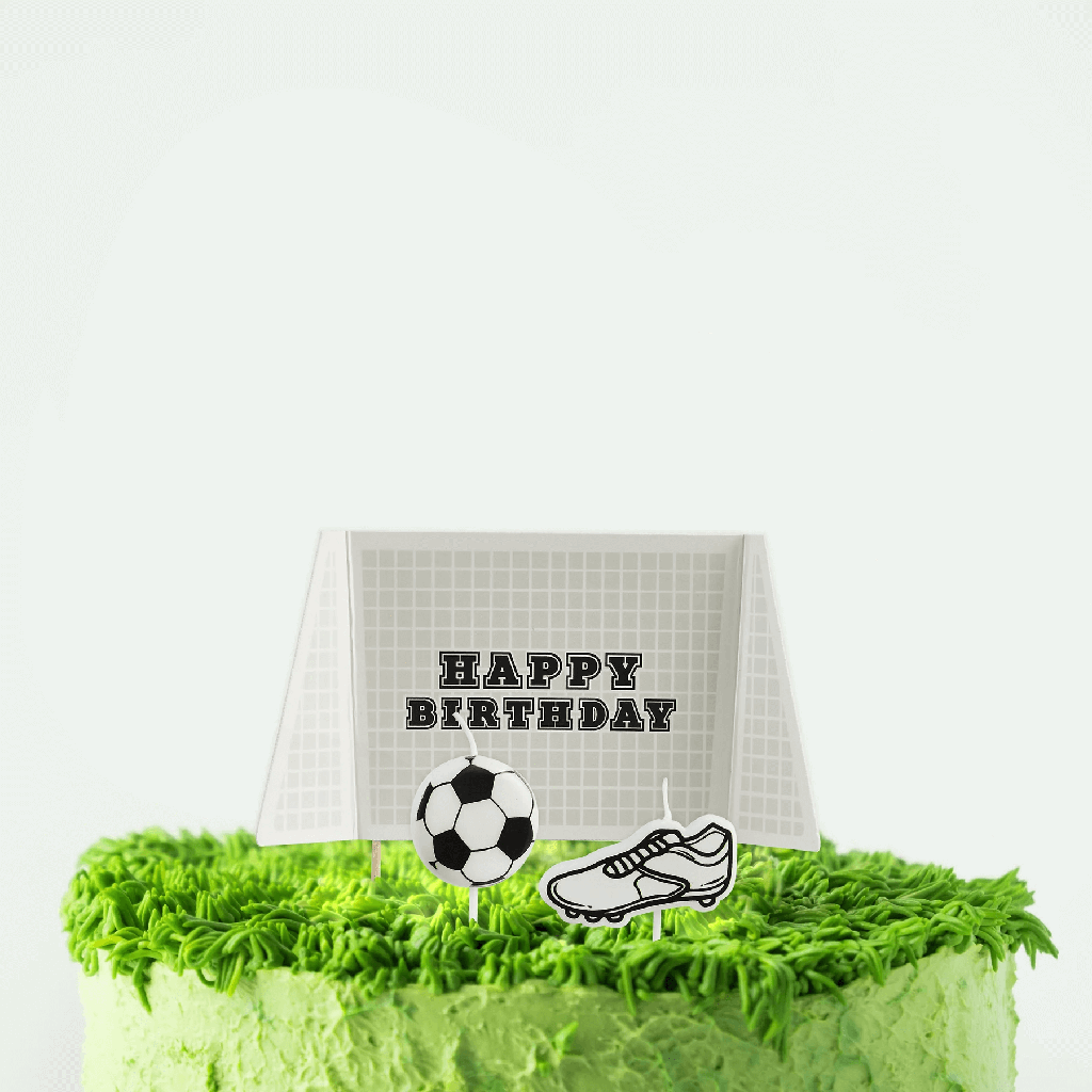 Cake Topper And Candle Set Soccer C/1