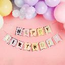 Banderin Pastel Happy Birthday C/1