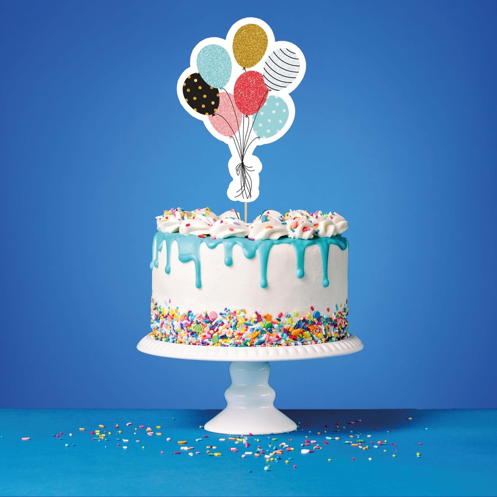 Cake Topper Globos Colores  C/1