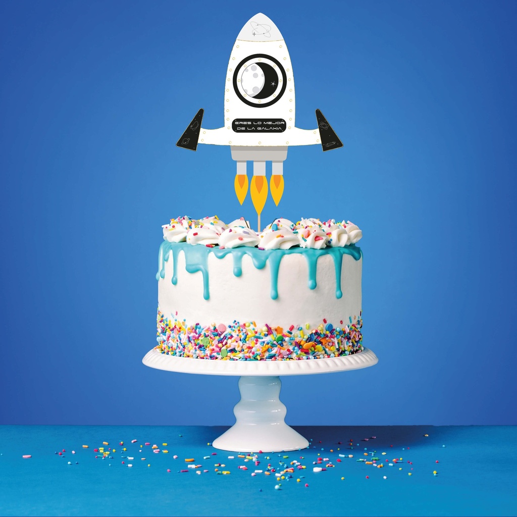 Cake Topper Cohete Espacial C/1