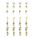 Tiras Happy Birthday Foil Para Globo C/5