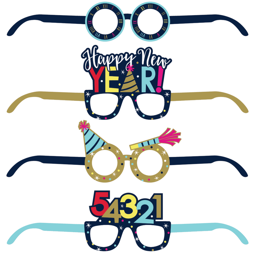 Paper Glasses Happy New Year C/4