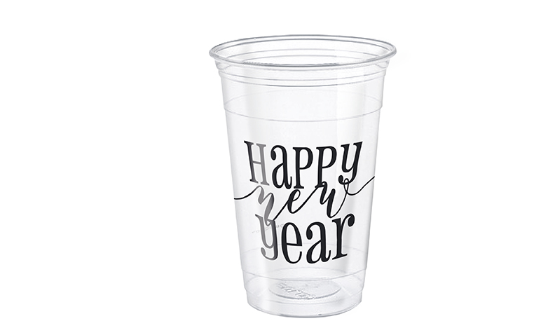 Vaso 16oz Transparente Happy New Year