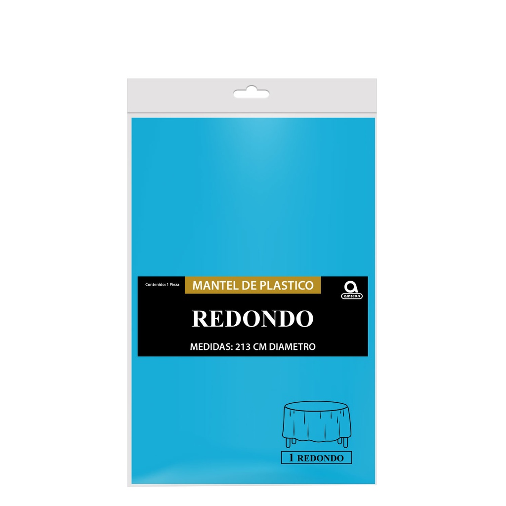 Mantel Redondo Azul Caribe C/1