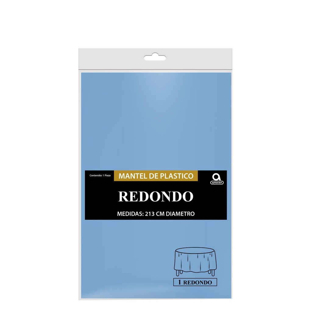 Mantel Redondo Azul Pastel C/1