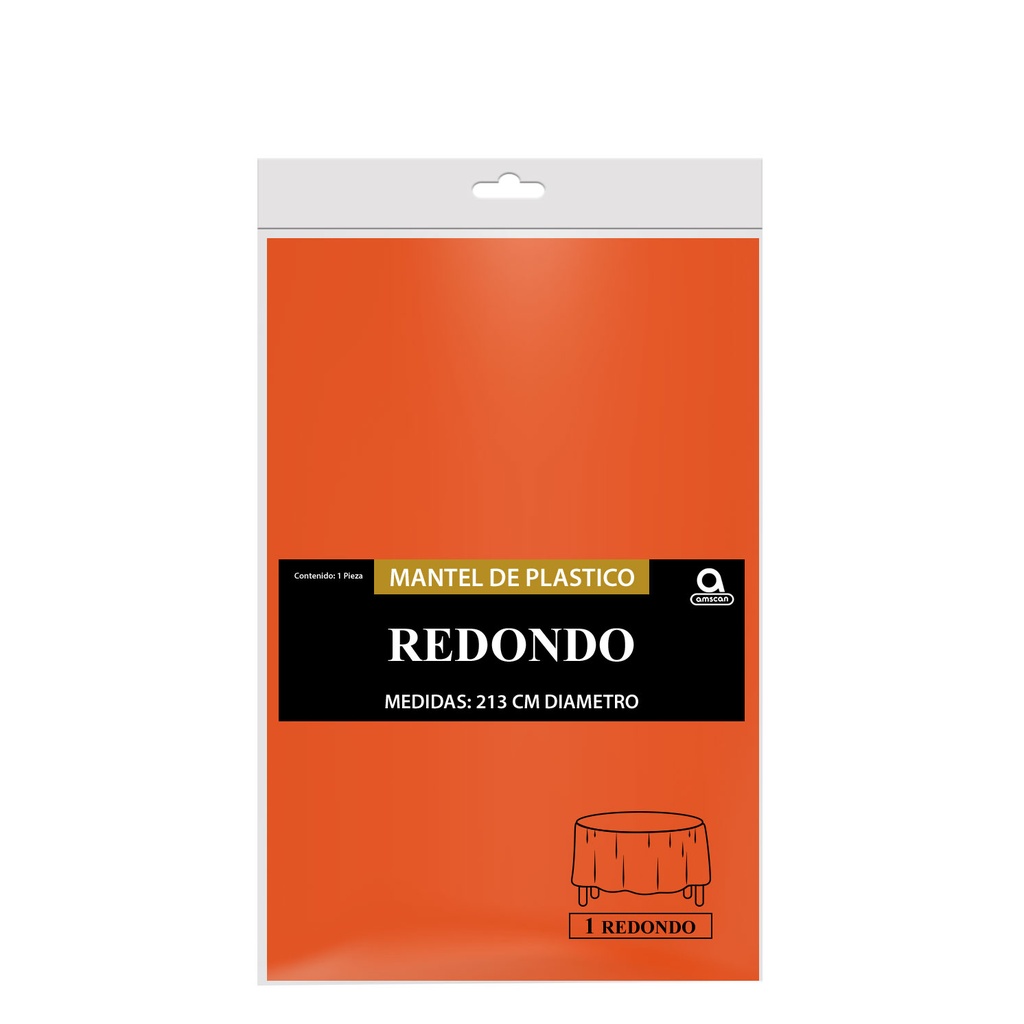 Mantel Redondo Naranja C/1