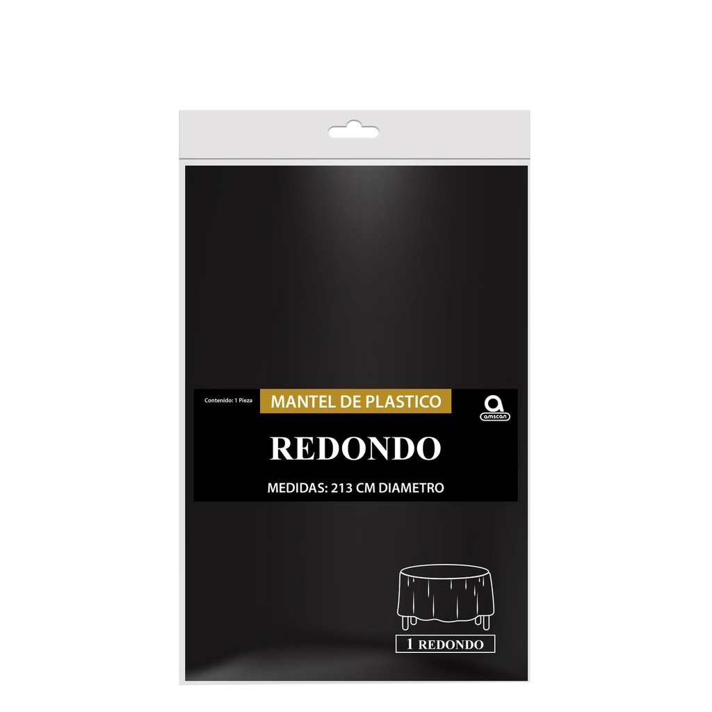 Mantel Redondo Negro C/1