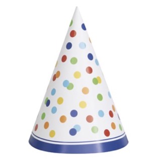 Party Hats Happy Birthday Polka Dots C/8