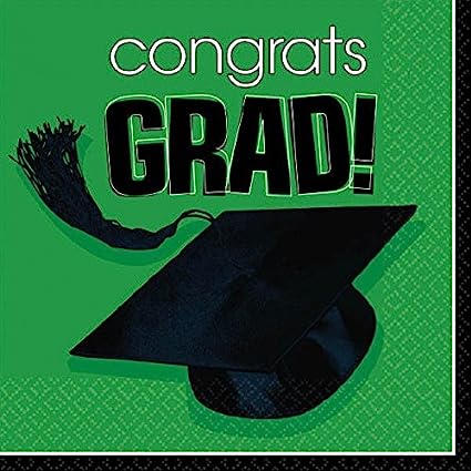 Servilleta G Congrats Grad Verde Bandera C/36