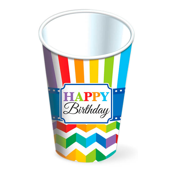 Vaso 9oz Bright Birthday C/8