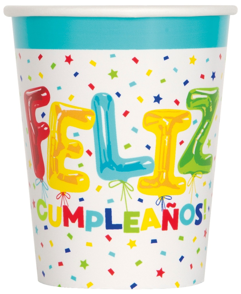 Vaso Feliz Cumpleaños C/8