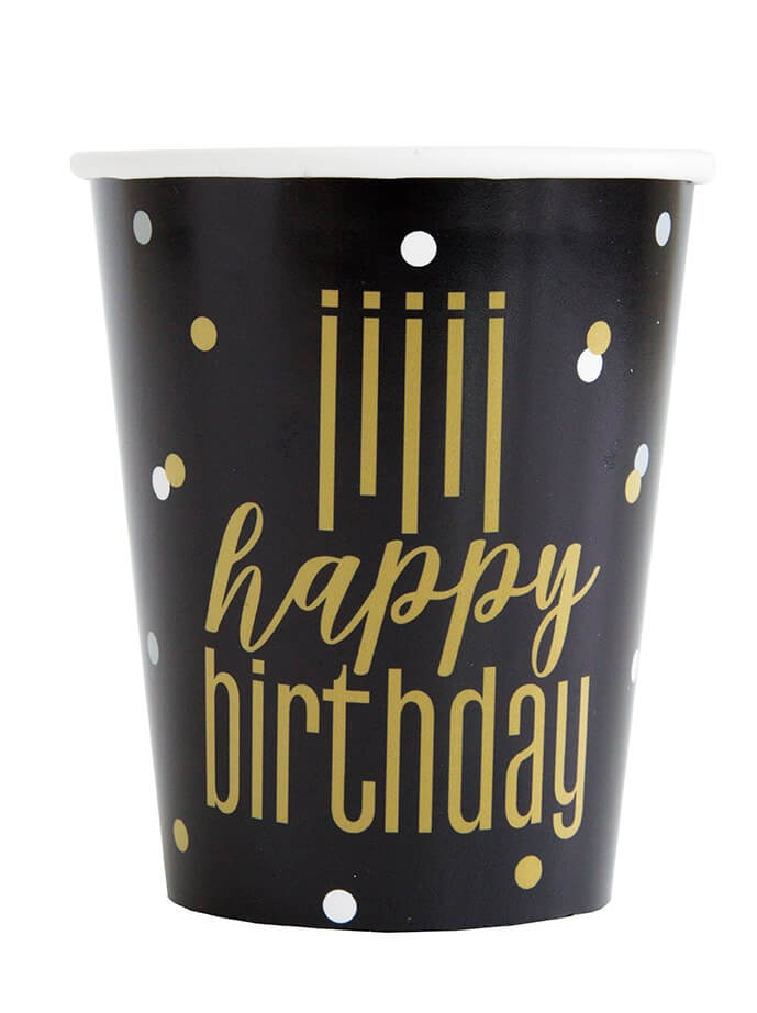 Vaso Metallic Happy Birthday C/8