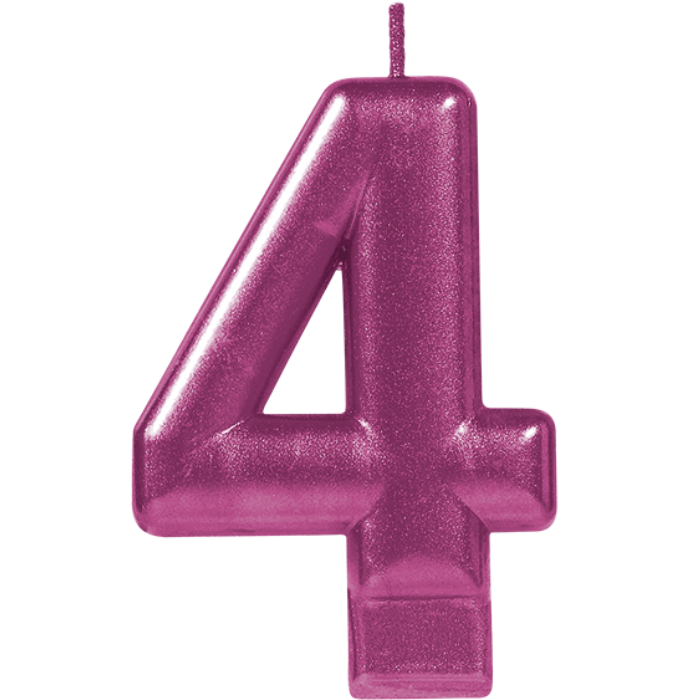 Vela Numero Magenta 4 C/1