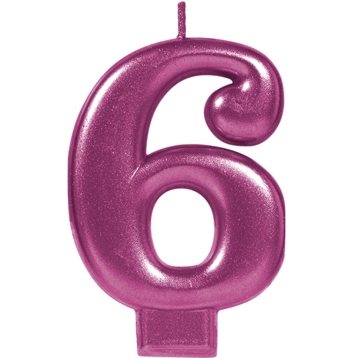 Vela Numero Magenta 6 C/1