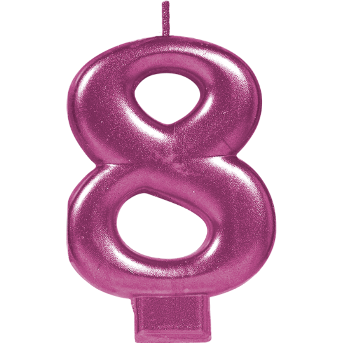 Vela Numero Magenta 8 C/1