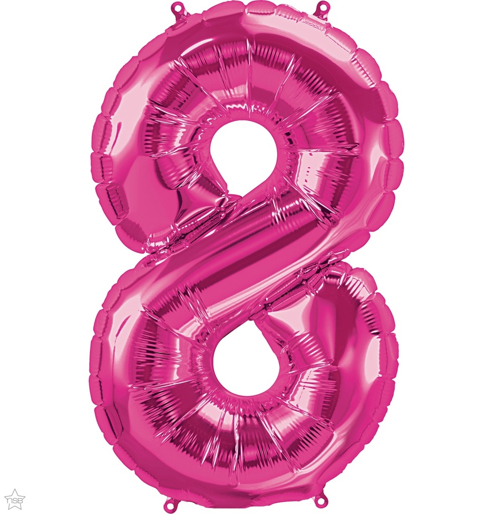 Globo 36" Numero 8 Magenta C/1