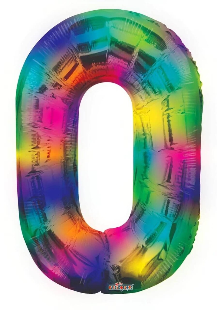 Globo 36" Numero 0 Multicolor C/1