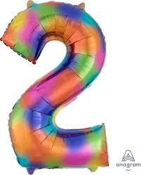 Globo 36" Numero 2 Multicolor C/1