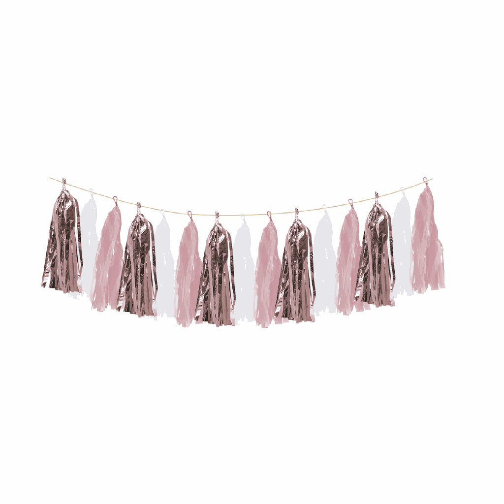 Guirnalda Pompones Rosa Metalico C/1