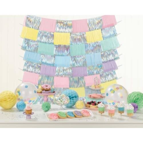 Cortina Pastel & Iridescent Fringed Backdrop C/1