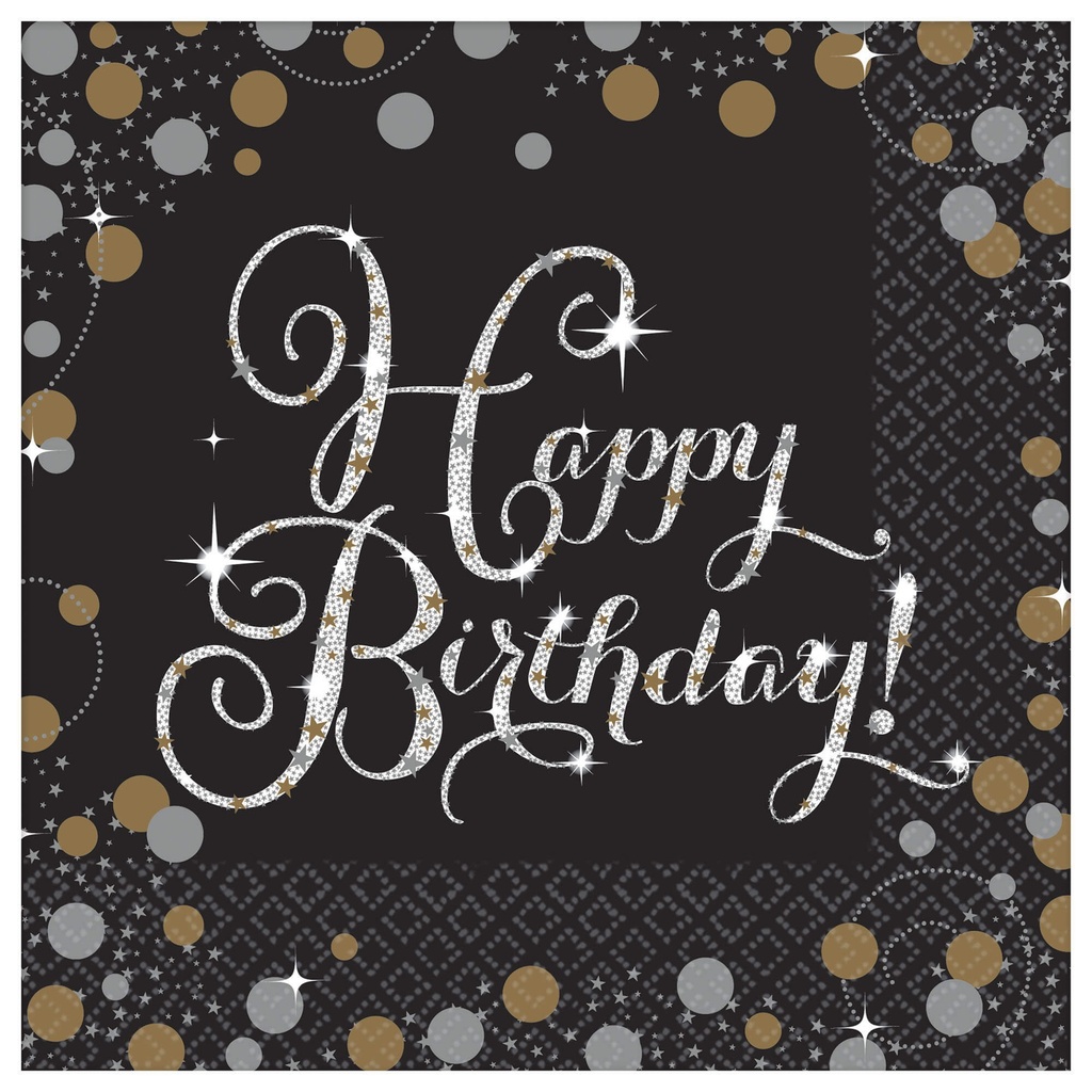 Servilleta G Sparkling Celebration HBD C/16