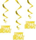 Hanging Decorations Happy Birthday Oro C/3
