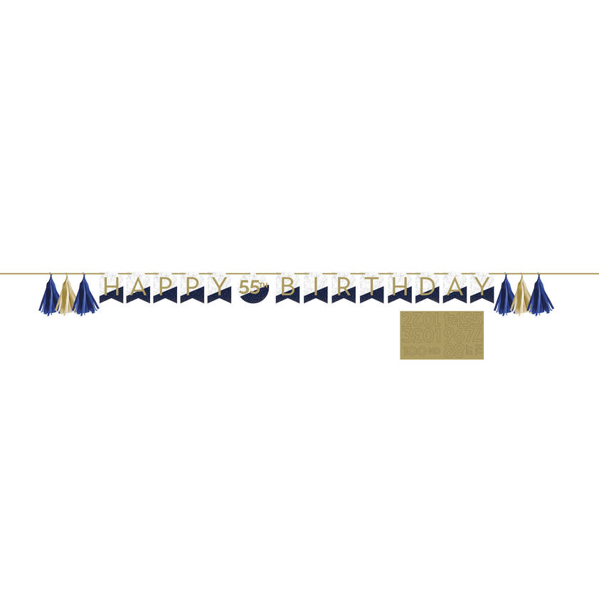 Banner Navy & Gold Con Stickers C/1