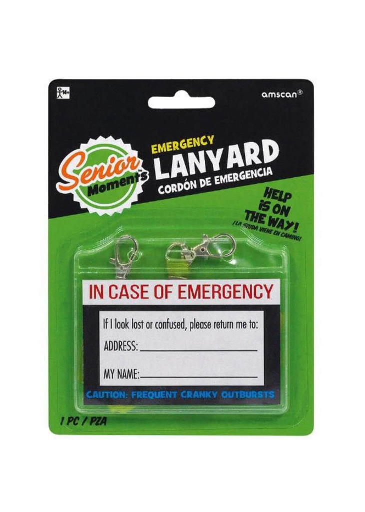 Emergency Lanyard Senior Moments C/1