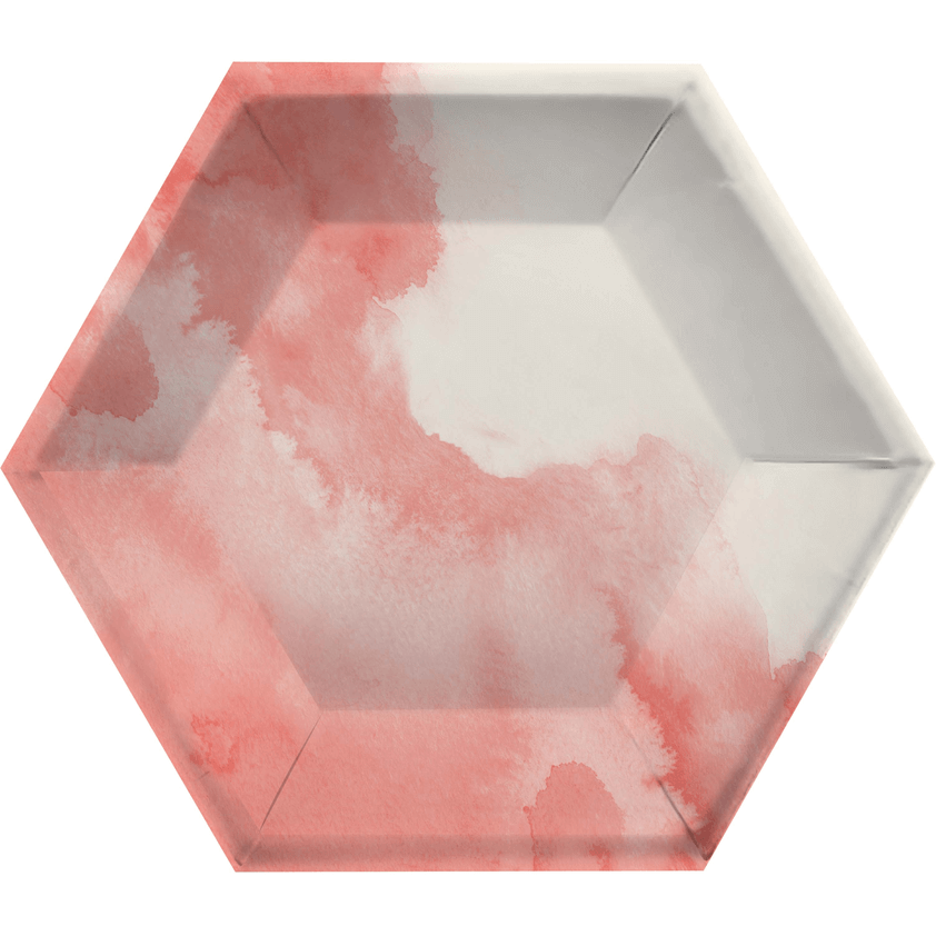 Plato 10" Hexagonal Rosa Elise C/8