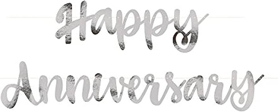 Banner Happy Anniversary Plata C/1