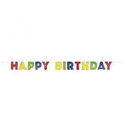 Banner Happy Birthday Silver & Rainbow C/1