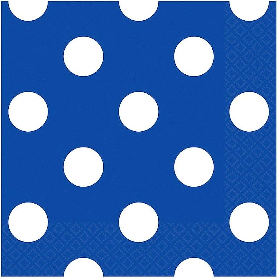 Servilleta G Polka Azul Rey C/16