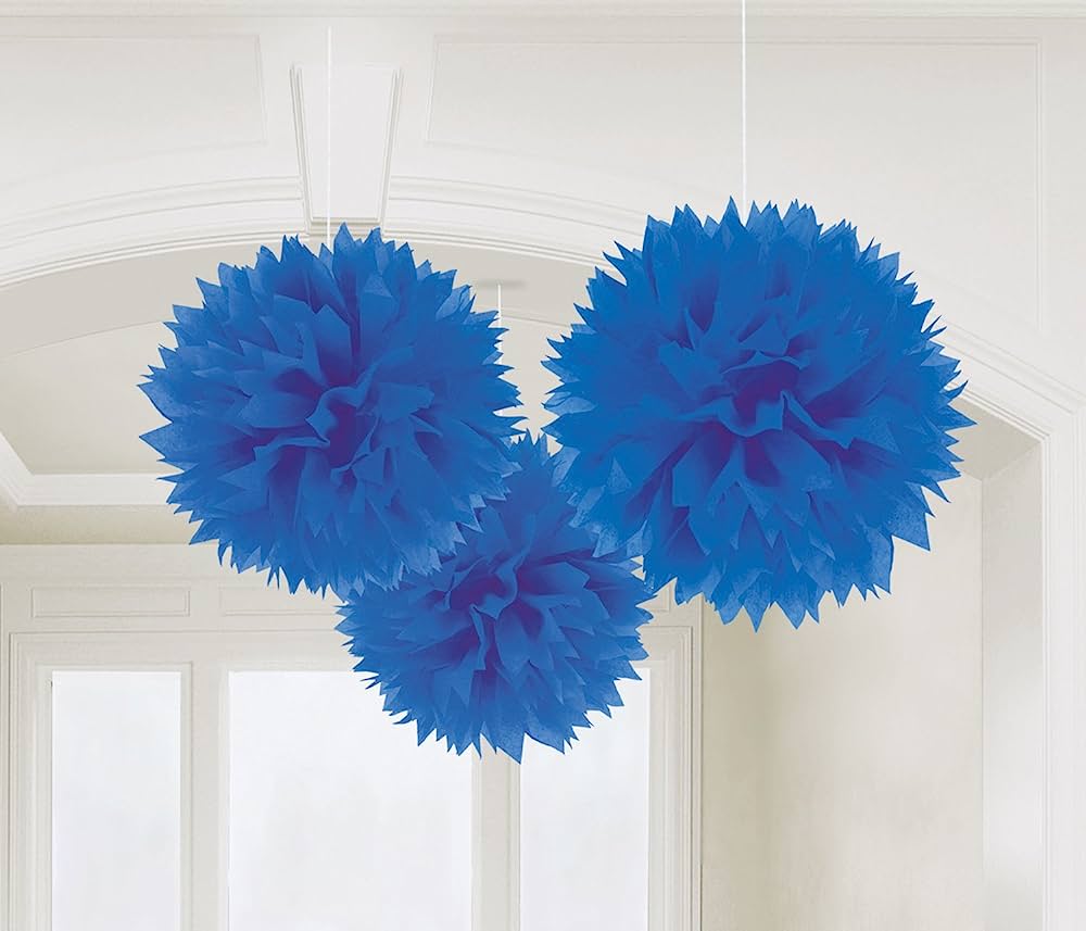 Fluffy Decorations Azul Rey C/3