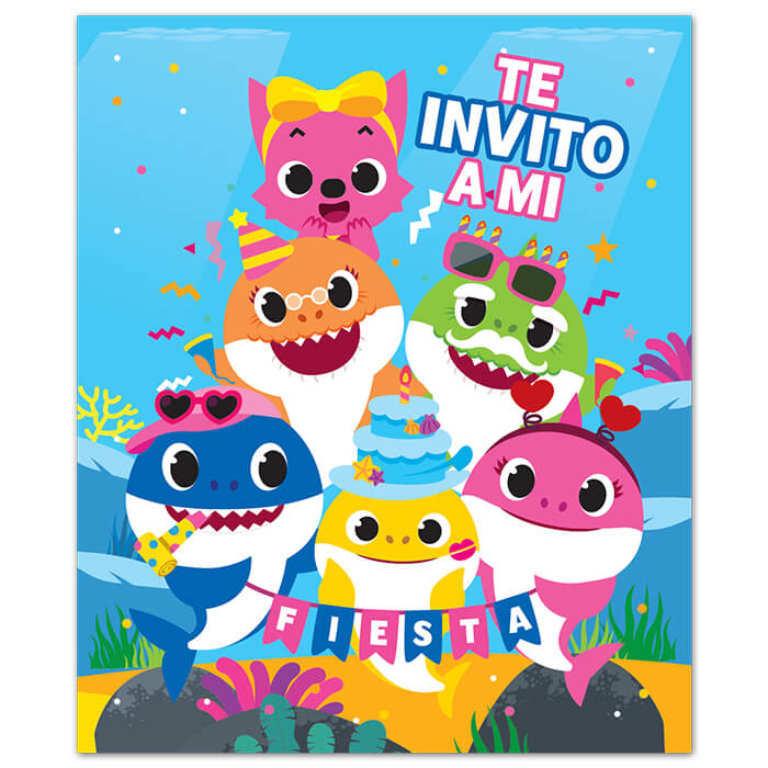 Invitacion Baby Shark  C/6