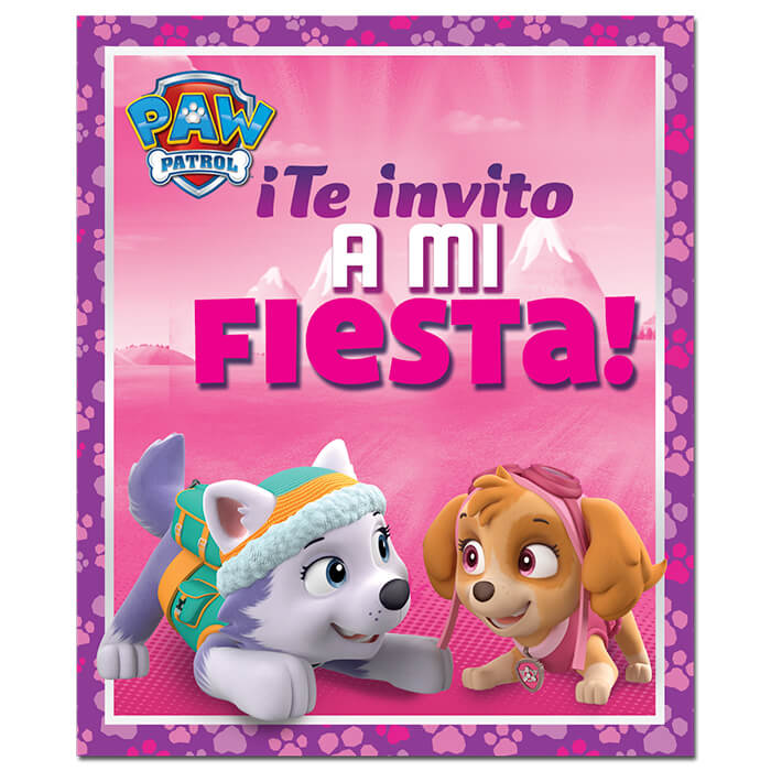 Invitacion Paw Patrol Niña C/6