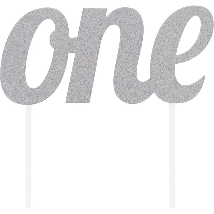 Cake Topper One Silver C/1