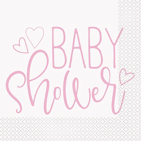 Servilleta G Baby Shower Pink Hearts C/16