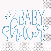 Servilleta G Baby Shower Blue Heart C/16