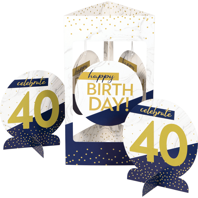 Navy & Gold Milestone Centerpiece C/3