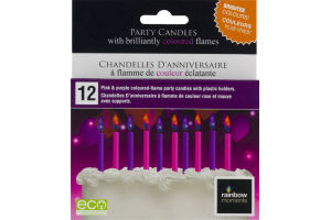 Vela Flama Color Rosa/Morado C/12