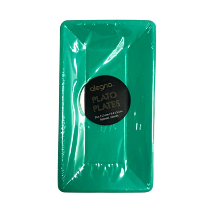 Charola Carton Verde Aqua C/8