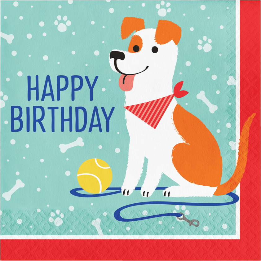 Servilleta G Dog Party HBD C/16