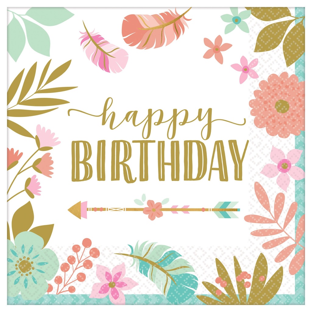 Servilleta G Boho Birthday Girl C/16