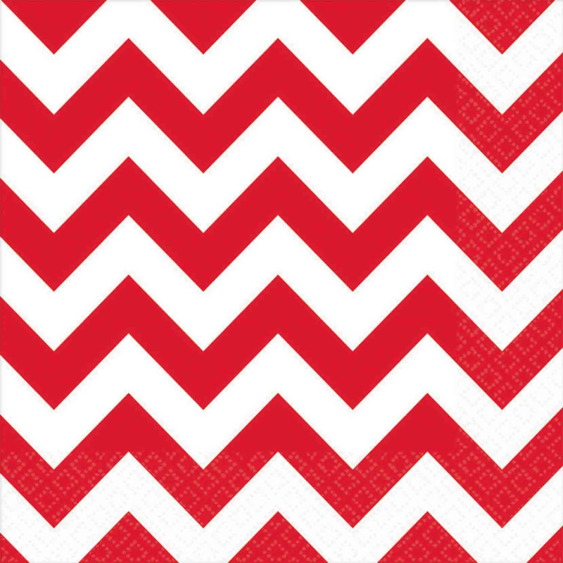 Servilleta G Chevron Rojo C/16