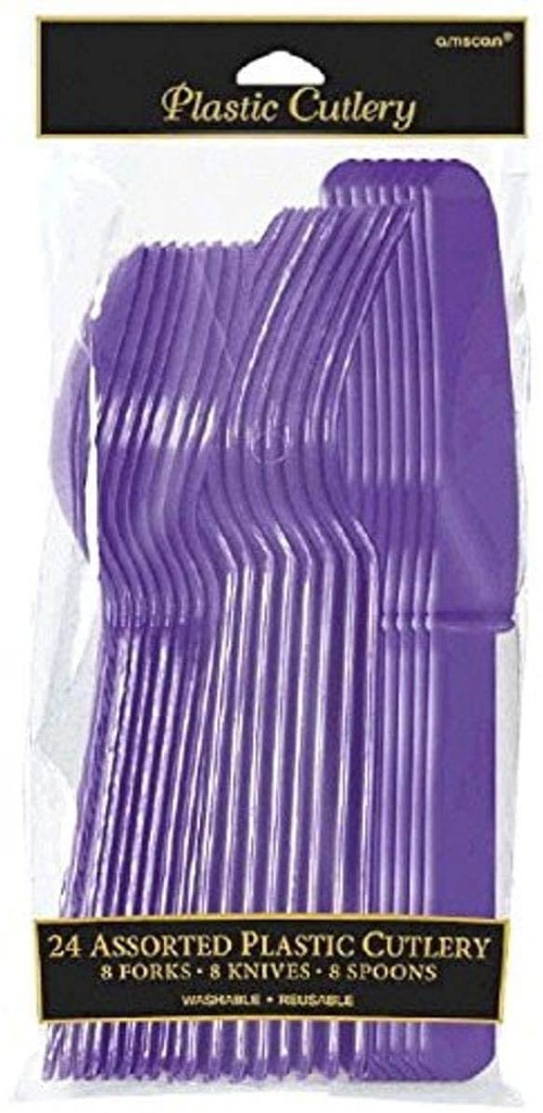 Cubiertos Surtidos Morado C/24