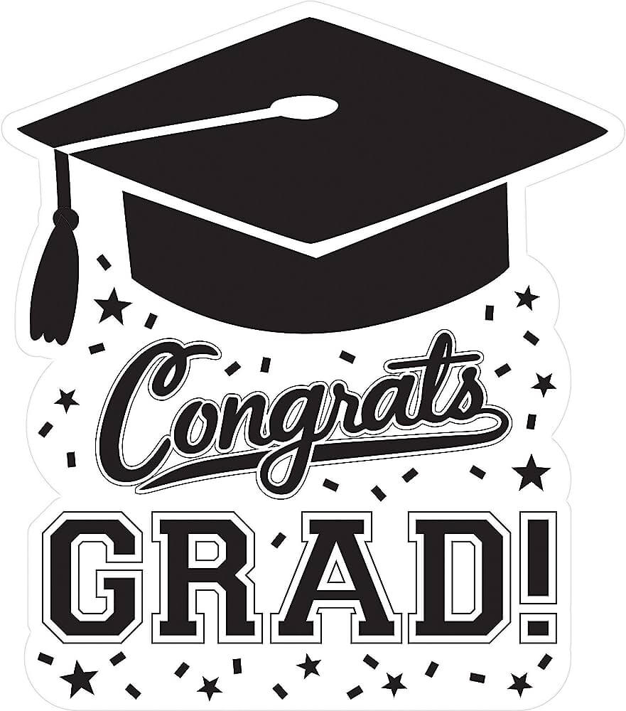 Cutout Congrats Grad Blanco