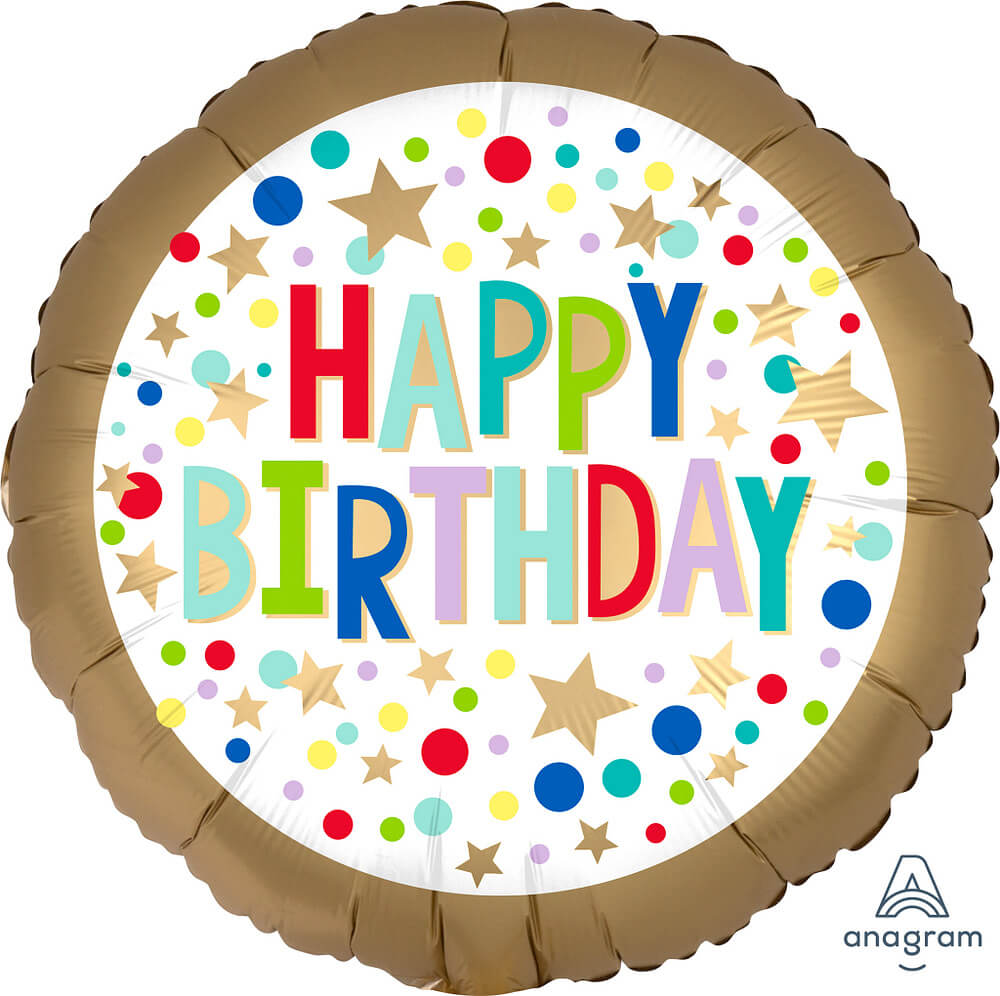 Globo 18" HBD Satin Gold C/1